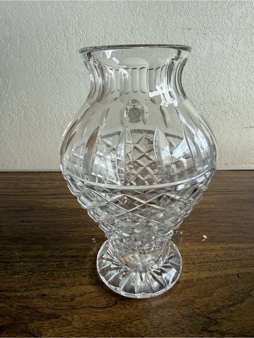 Clear Cut Crystal-Style Decorative Vase